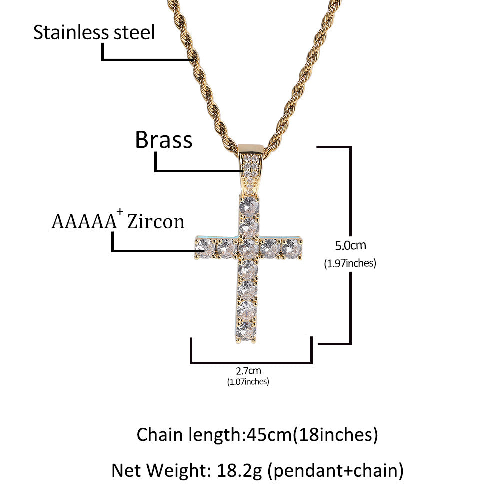 Unisex Cross Pendant Necklace